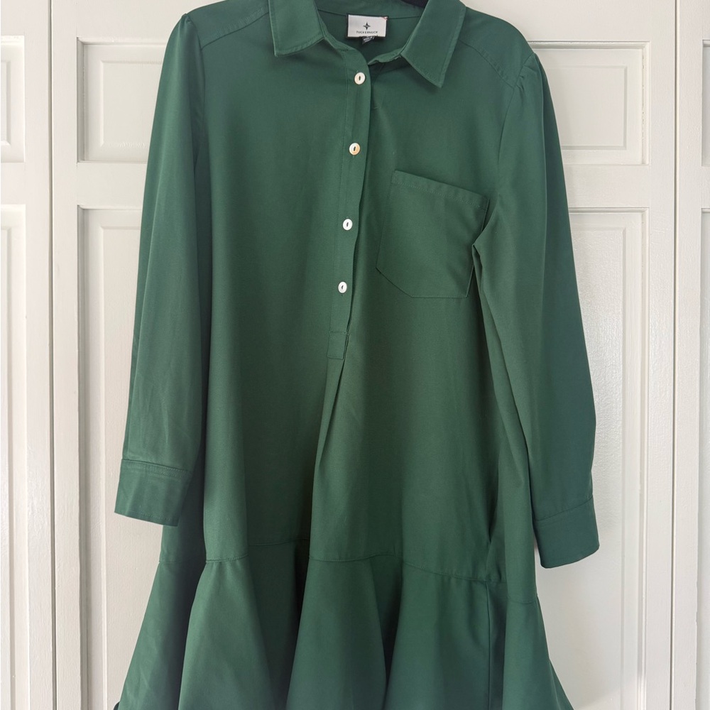 Tuckernuck Green Button Down Dress Large